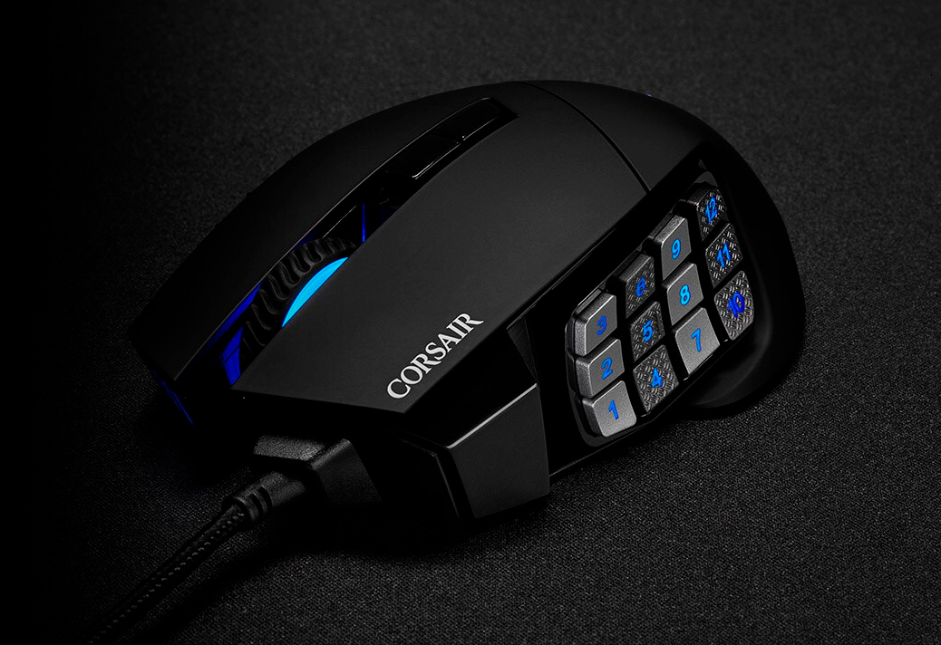Mouse Gamer Corsair Scimitar Elite RGB  17 Botões  18000DPI Preto - CH-9304211-NA